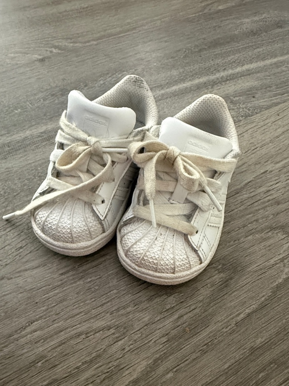 adidas Kids White Low-Top Shell-Toe Sneakers